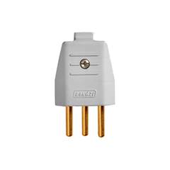 PLUGUE MACHO 2P+T 10A 180º CINZA ROMAZI