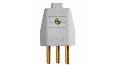PLUGUE MACHO 2P+T 10A 180° BRANCO ROMAZI