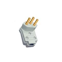PLUGUE MACHO 2P+T 20A 90° BRANCO ROMAZI