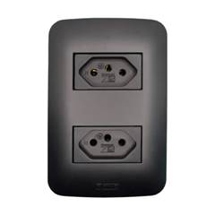 TOMADA DUPLA 10A CANOA BLACK