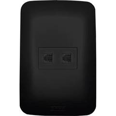 TOMADA RJ11 DUPLA CANOA BLACK