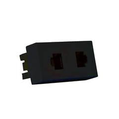 MODULO RJ11 DUPLO CANOA BLACK