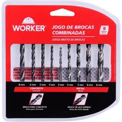 JOGO BROCA COMB. 9PC WORKER
