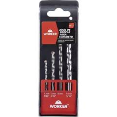 JOGO BROCA CONCRETO 4PC WORKER