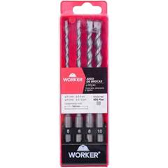 JOGO BROCA SDS PLUS 4PC WORKER