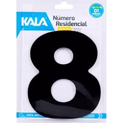 NUMERO RESIDENCIA NR8 PRETO 12,50CM KALA